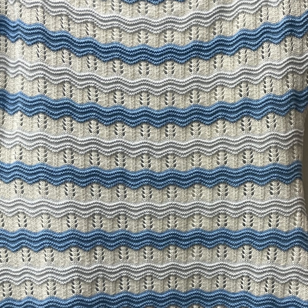 Hollister Women's XS Blue/White Striped Lined Crochet Dress Nautical Preppy Surf - Picture 3 of 11
